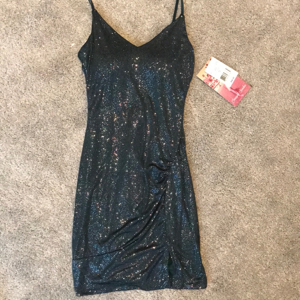 Size xs Emerald sundae sparkly green mini dress with small slit